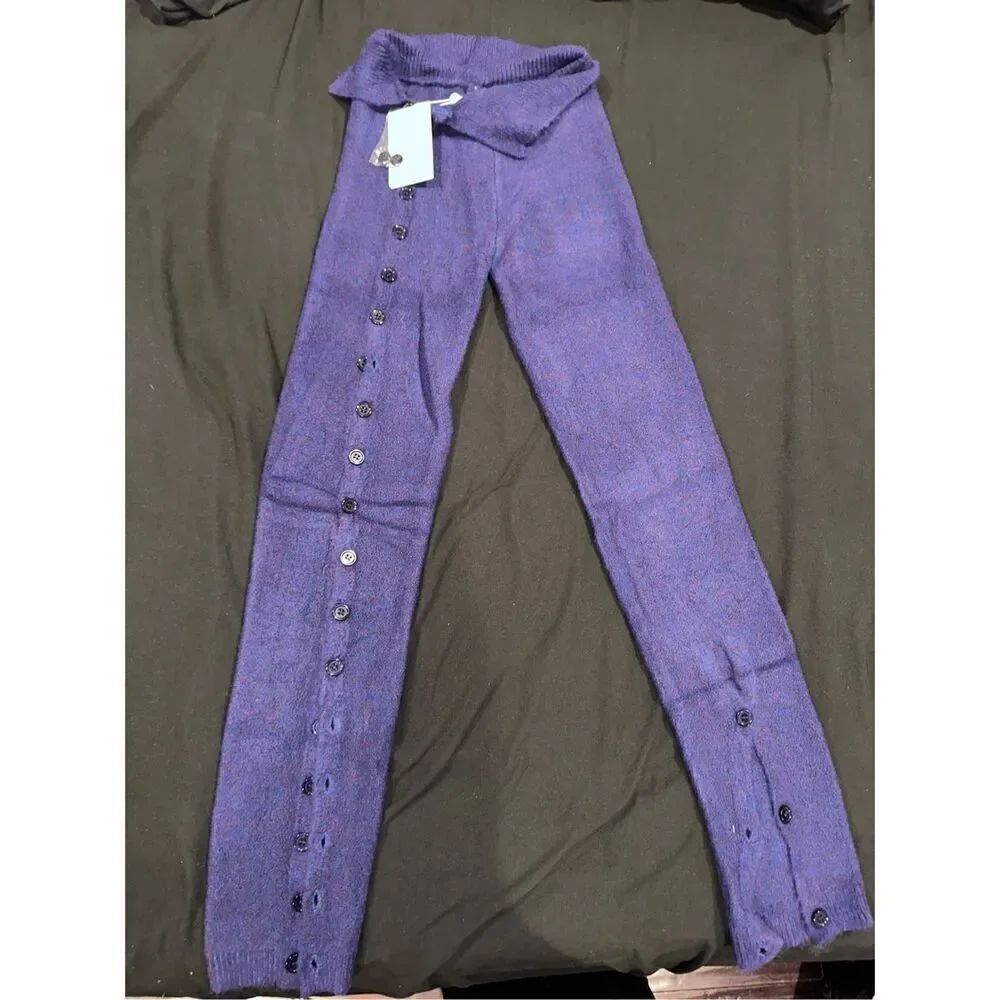 Ruve Paris pants women size XS blue with buttons new with tags